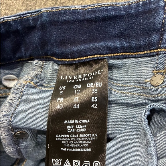Liverpool Women's Dark Blue The ankle Skinny Distressed Jean Size 8 - Picture 5 of 6